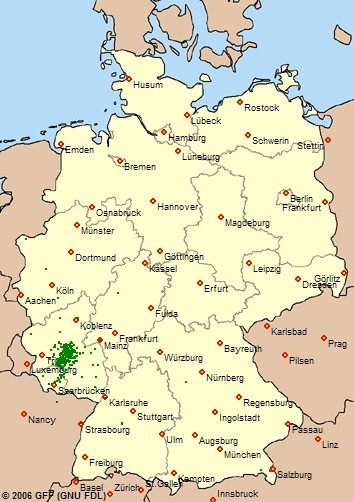 Orte, an denen Personen vorkommen